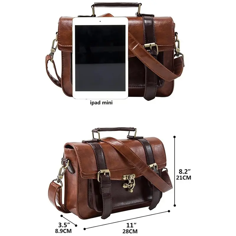 Wholesale Vintage Leather Shoulder Bag Preppy Messenger Bag Manufacturer, Supplier