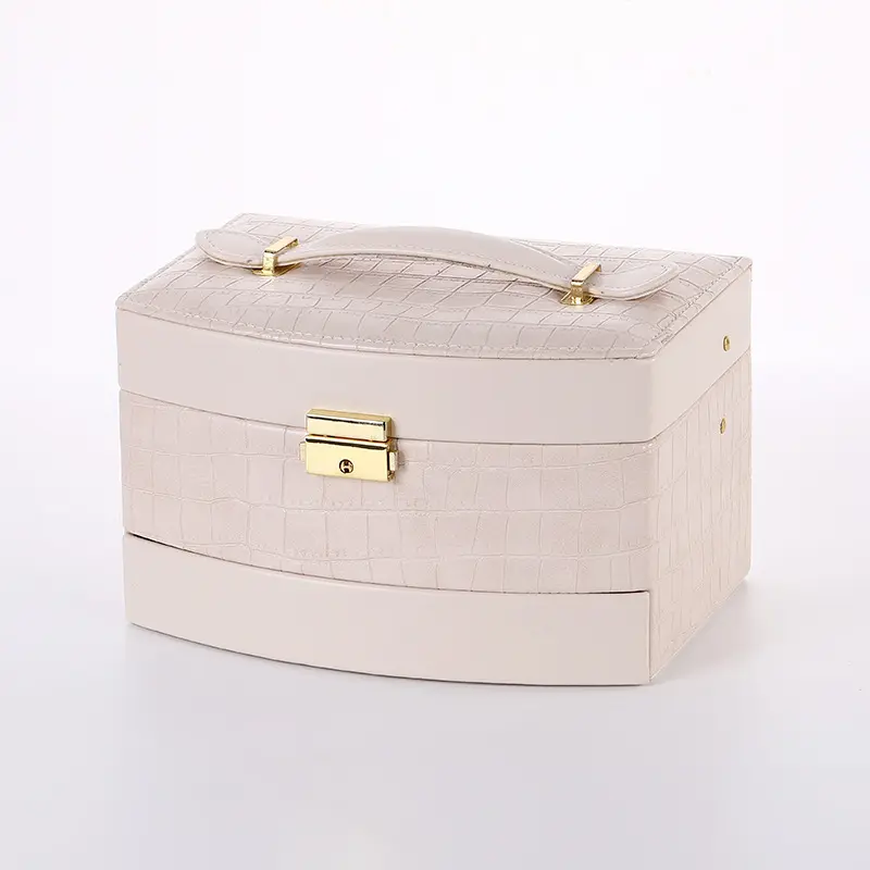 Wholesale Crocodile Printed Leather with Mirror Beads Treasure Box Factories, Supplier