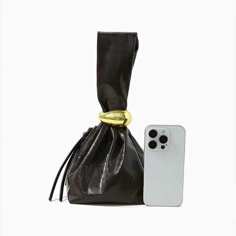 Wholesale Crystal Wax Cowhide Handbag Gift Bag Purse Manufacturers, Supplier