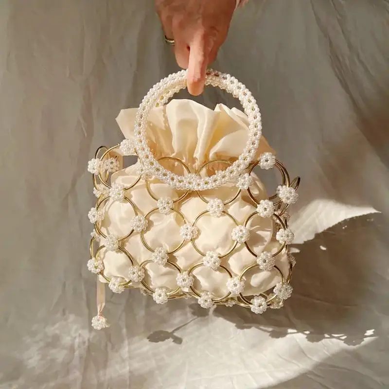 China Pearl Handbag Metal Clutch Evening Bag Manufacturer, Factory