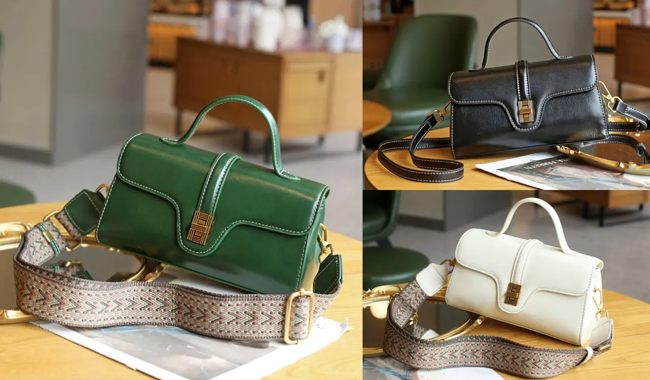 Minimalist design of the premium cowhide leather crossbody bag