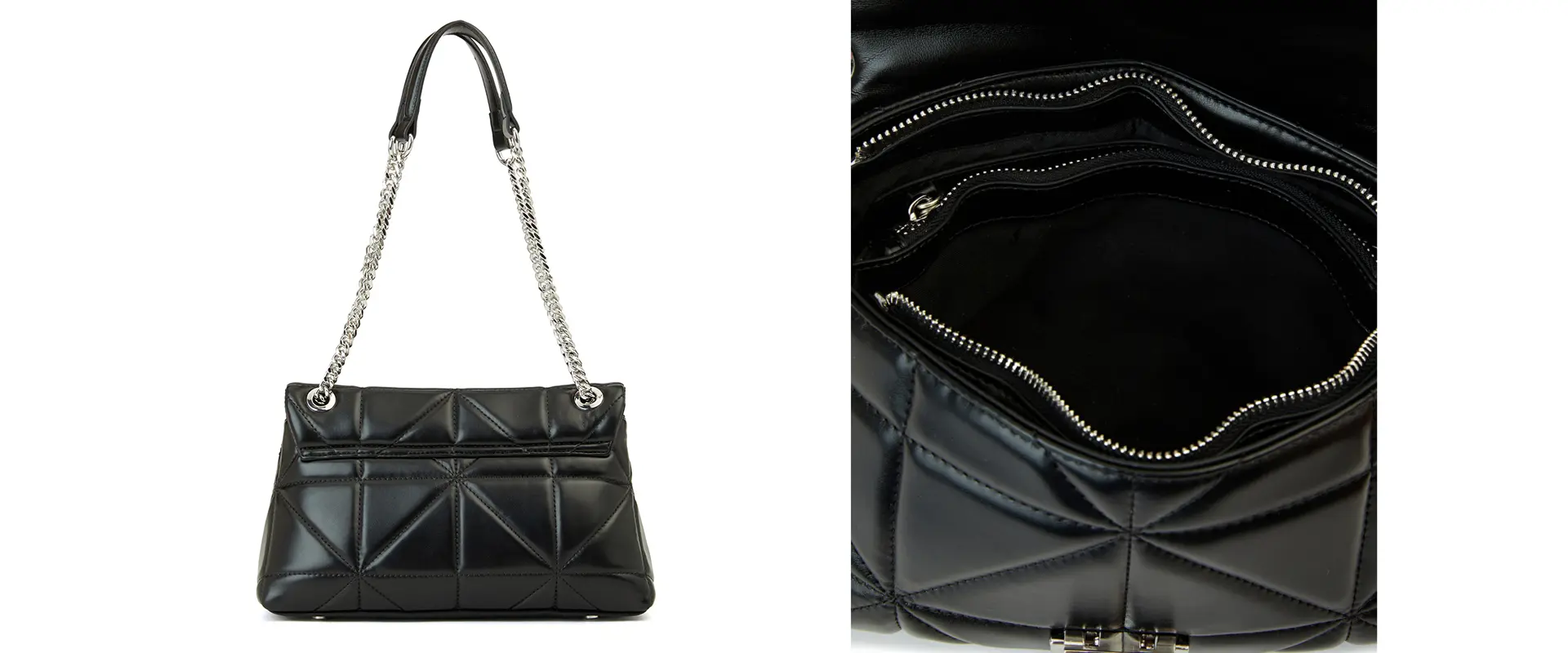 Quilted satchel bag capacity and features