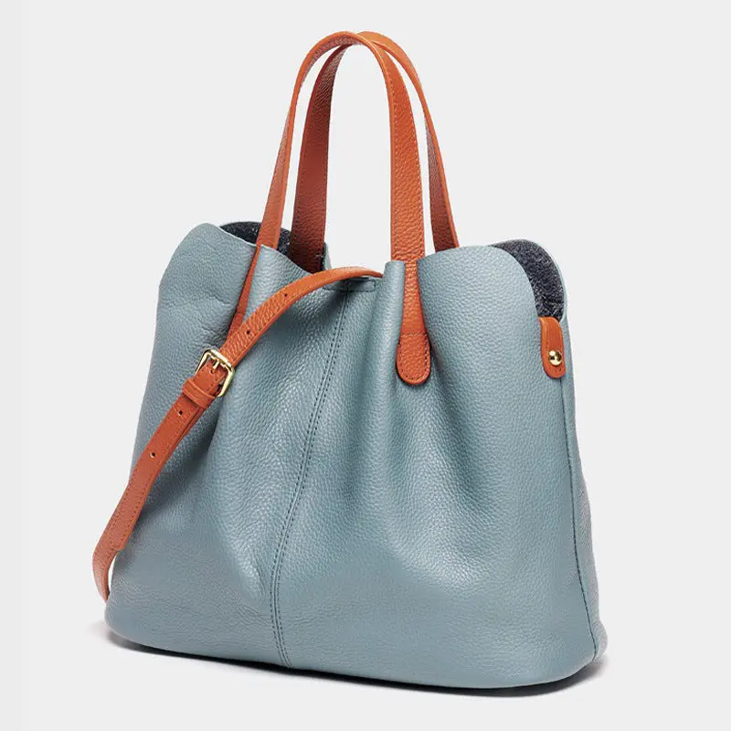 Wholesale Soft Cowhide Leather Tote Bags with Shoulder Bags Manufacturer, Supplier
