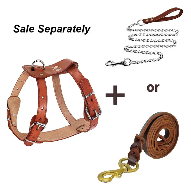 China Genuine Leather Dog Harness Small Dog Harness Pet Easy Adjustable Dog Harness Factories, Suppliers