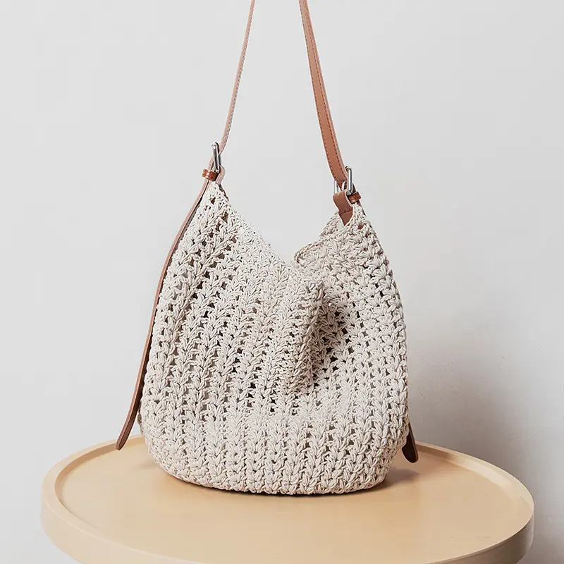 Wholesale Straw Beach Bag Woven Bag Straw Tote Bag Women's Shoulder Bag Factories, Supplier