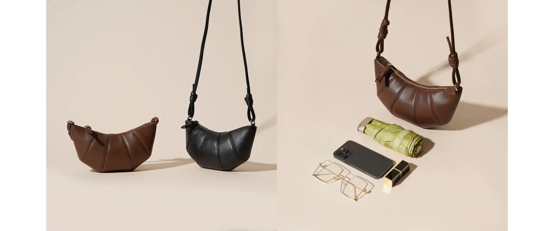 Minimalist Knotted Croissant Bag Detail