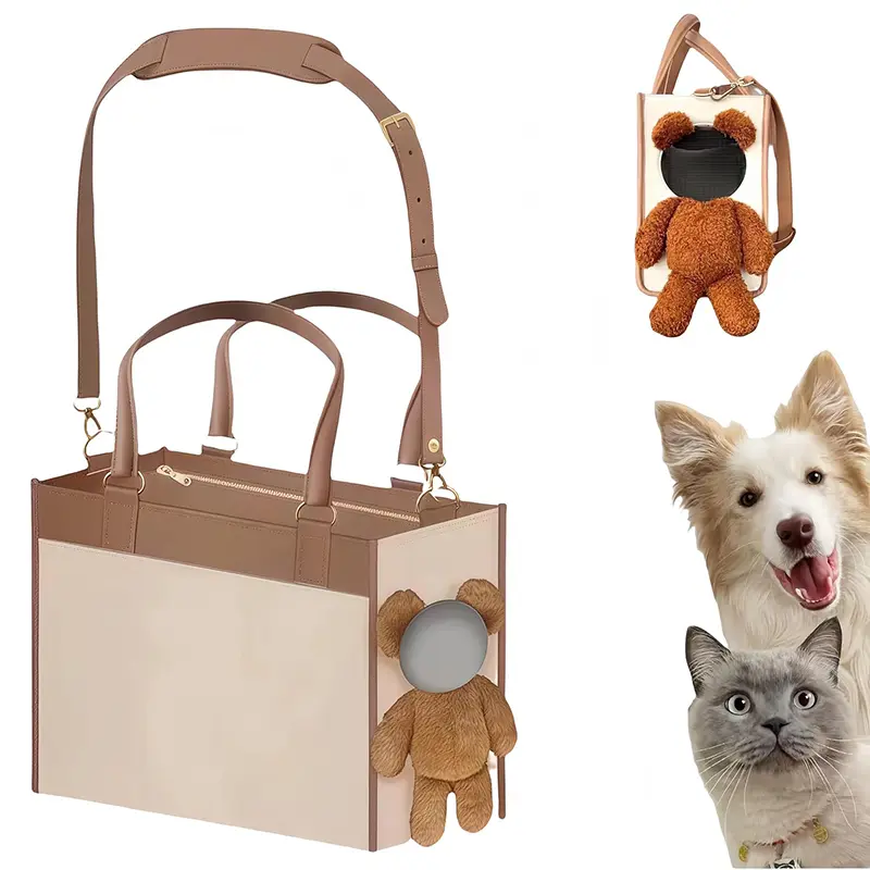 Wholesale PU Leather Pet Tote Bag Fashion Small Dog Carrying Bag Factories, Supplier