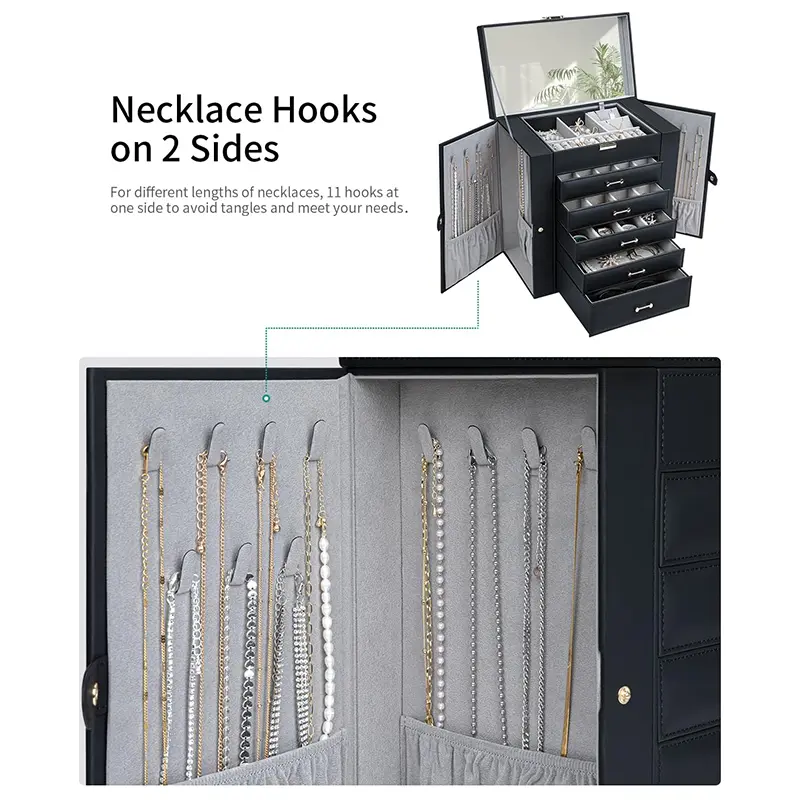 Wholesale Large Jewelry Storage Box 6 Layers Jewelry Box with Handles Women's Jewelry Case Manufacturers, Suppliers