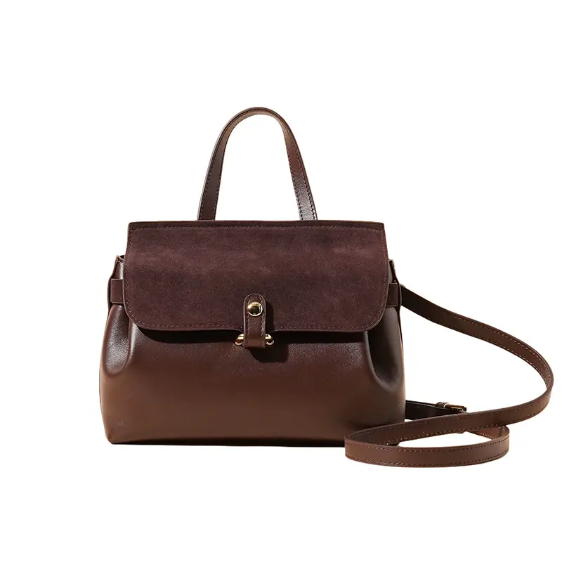 China Top Layer Cowhide Women's Suede Commuter Shoulder Bag Manufacturers, Supplier