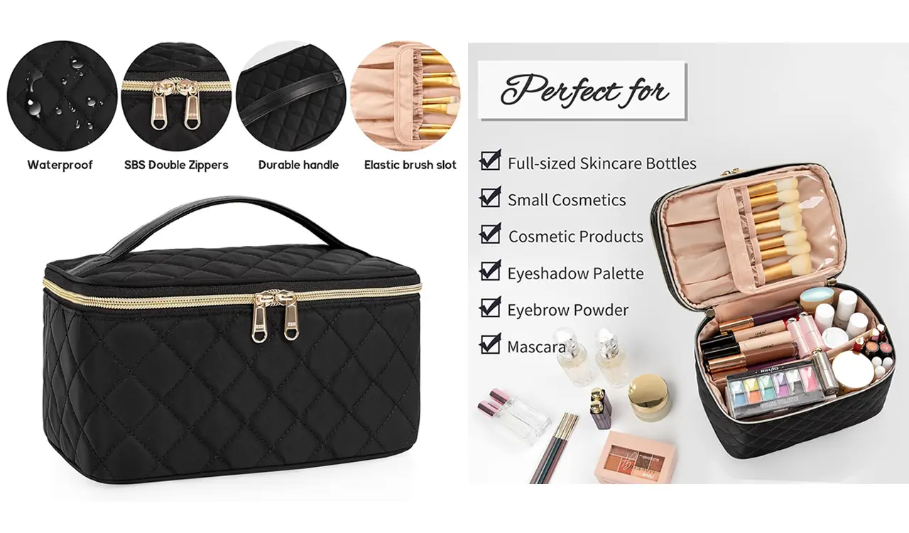 Flexible Velcro Compartments Inside Makeup Organizer