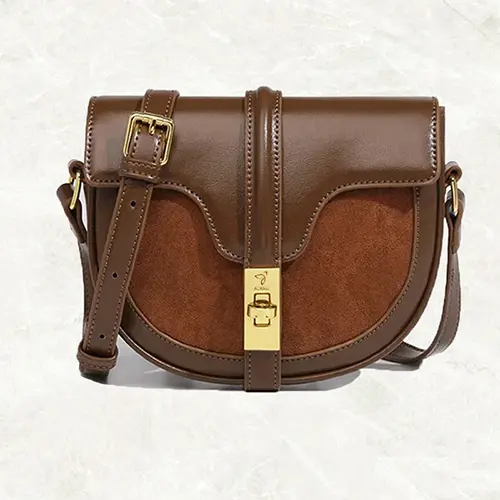 Daily essentials organized in crossbody bag