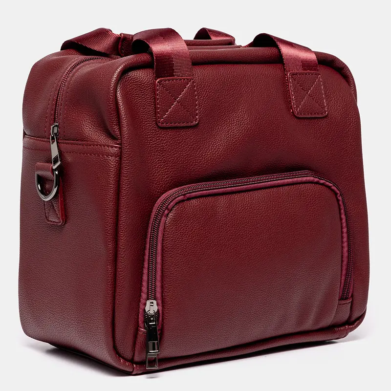 Wholesale Vegan Leather Lunch Bag with Front and Back Pockets Manufacturers, Factory