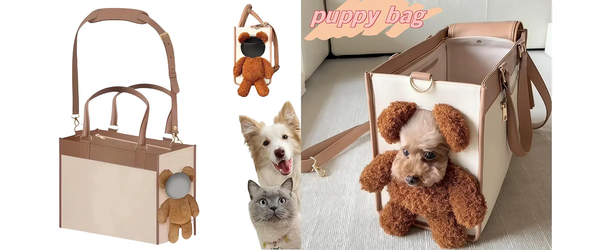 Premium Small Dog Carrier Purse Front View