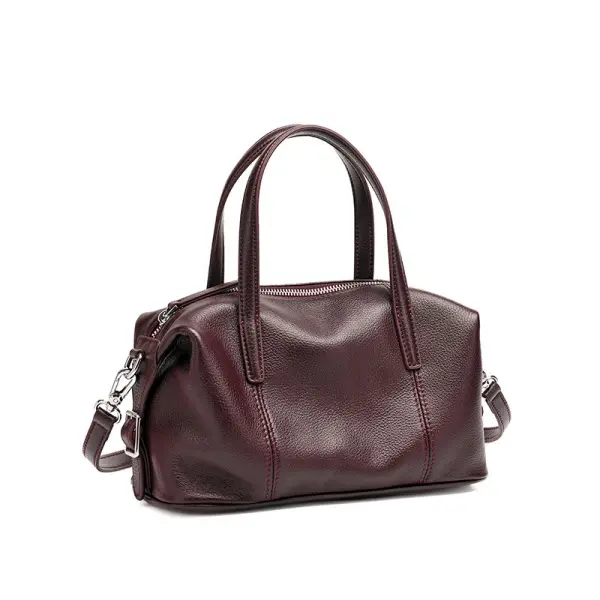 Wholesale Top-Grain Cowhide Pillow Bag Women New Genuine Leather Soft Boston Bag, High-End Handbag Tote Shoulder Bag Factory, Suppliers