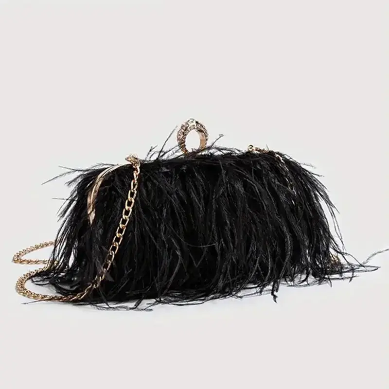 China Luxury Ostrich Feather Party Evening Bag Clutch Manufacturer, Suppliers