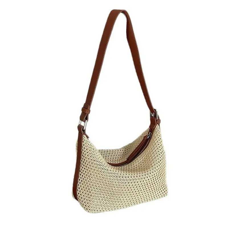 China Women's Straw Bag Hobo Bag Shoulder Crossbody Bag Dumpling Bag Manufacturer, Factory