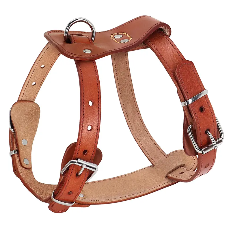 China Genuine Leather Dog Harness Small Dog Harness Pet Easy Adjustable Dog Harness Factories, Suppliers