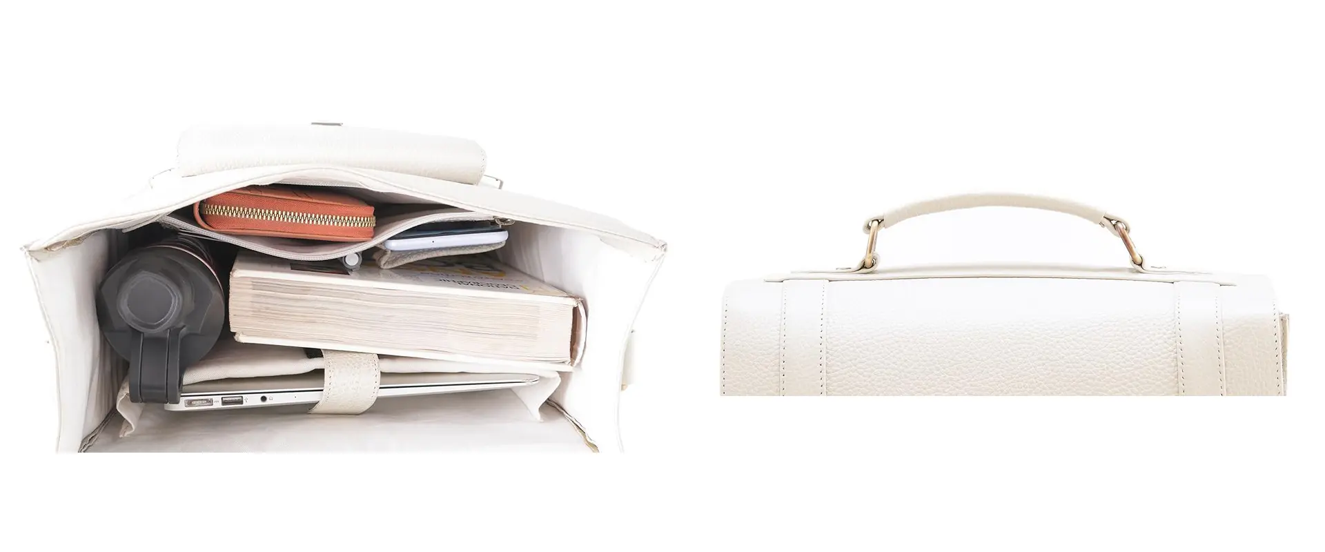 Interior organization and pockets of the leather bag