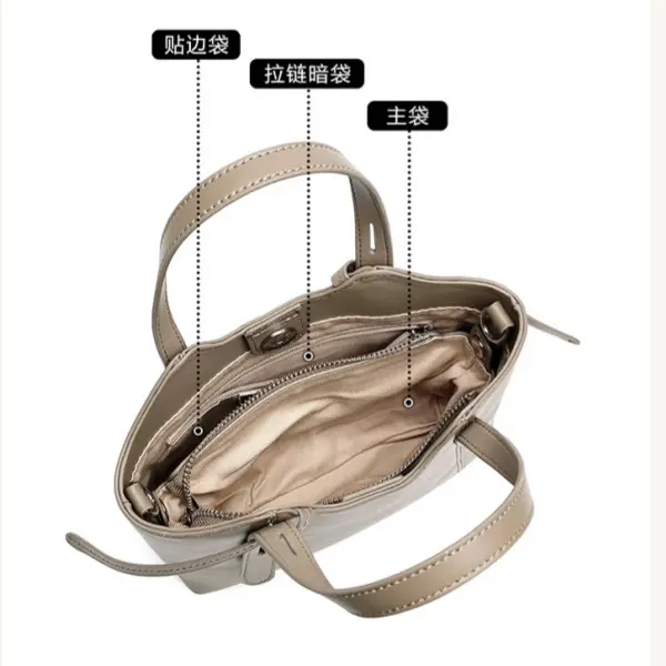 Wholesale Women Genuine Leather Basket Tote Bag, Niche Designer Bucket Handbag, Casual Versatile Shoulder & Crossbody Bag Manufacturers, Factories