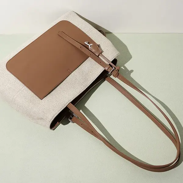 Wholesale Genuine Leather Shoulder Bag Model Patchwork Design Large Capacity Minimalist Underarm Tote Elegant Work Handbag Manufacturer, Suppliers