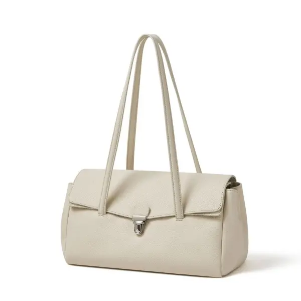 China Minimalist College Style Flip Genuine Leather Messenger Bag, Niche Large Capacity Tote Bag Women's Single Shoulder Handbag Manufacturer, Supplier