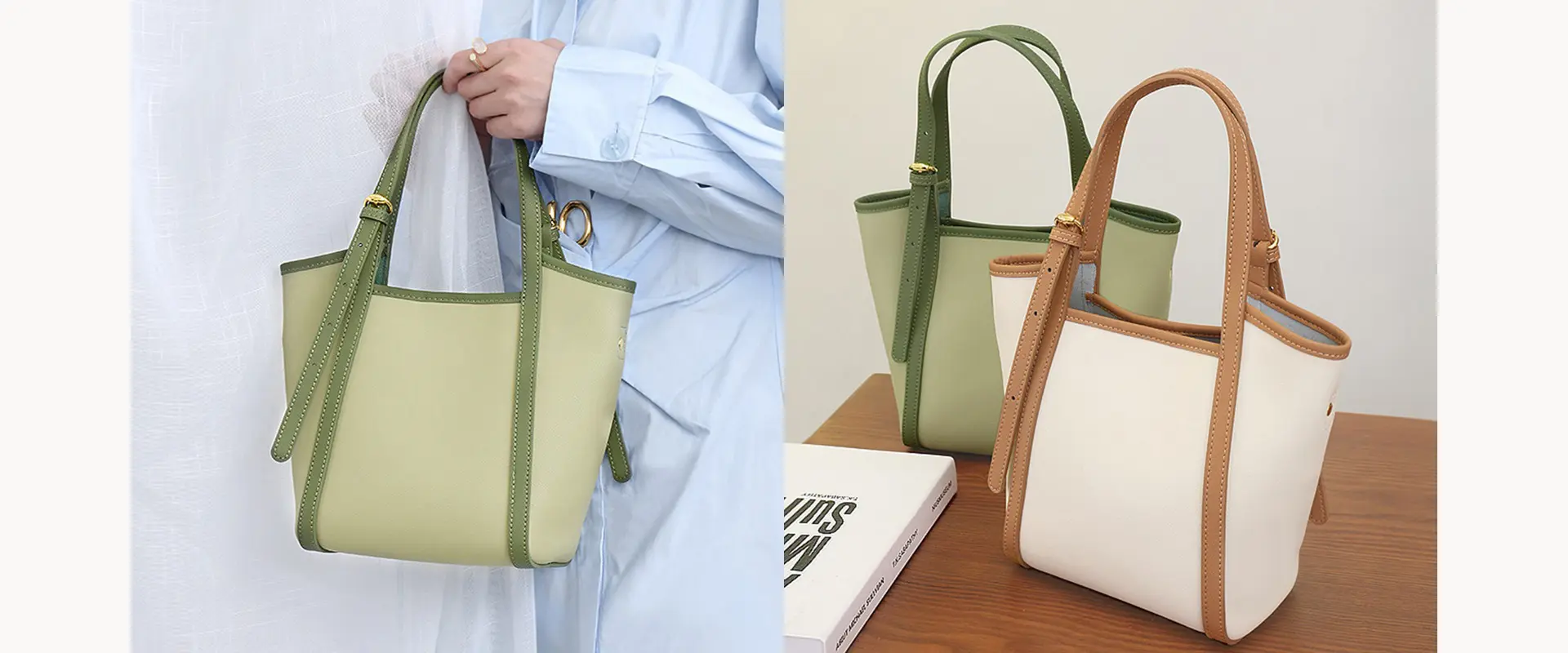 Genuine Leather Handbag Front View