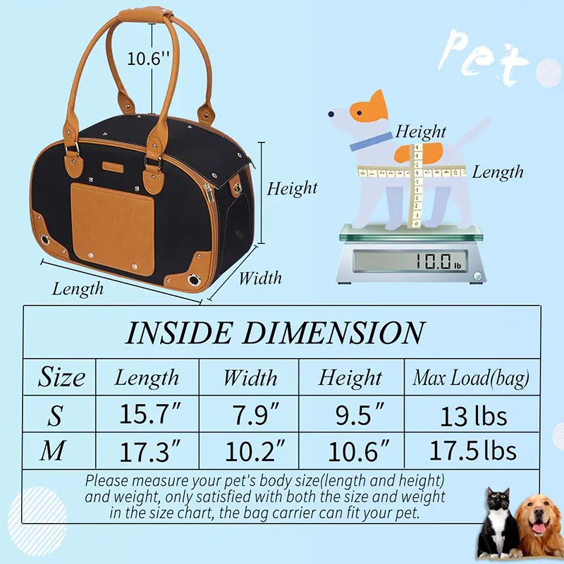Wholesale Leather Dog Bag Handbag Travel Pet Bag Waterproof High Quality Leather Portable Pet Bag Factory, Supplier