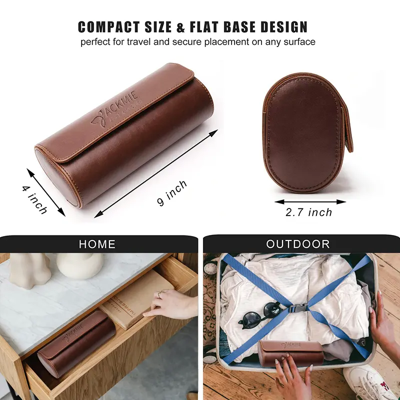 Wholesale Leather Watch Case 3-Slot Watch Roll Manufacturers, Factories