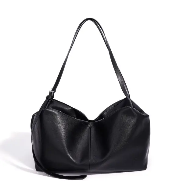 Wholesale Genuine Leather Vintage Tote Bag, Casual Cloud Shoulder Bag, Large Capacity, Versatile Minimalist Tote for Women Factory, Supplier