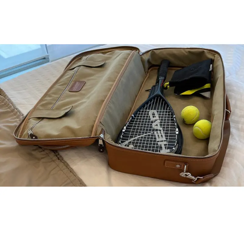 Wholesale Luxury Leather Tennis Bag with Storage Pouch Manufacturer, Supplier