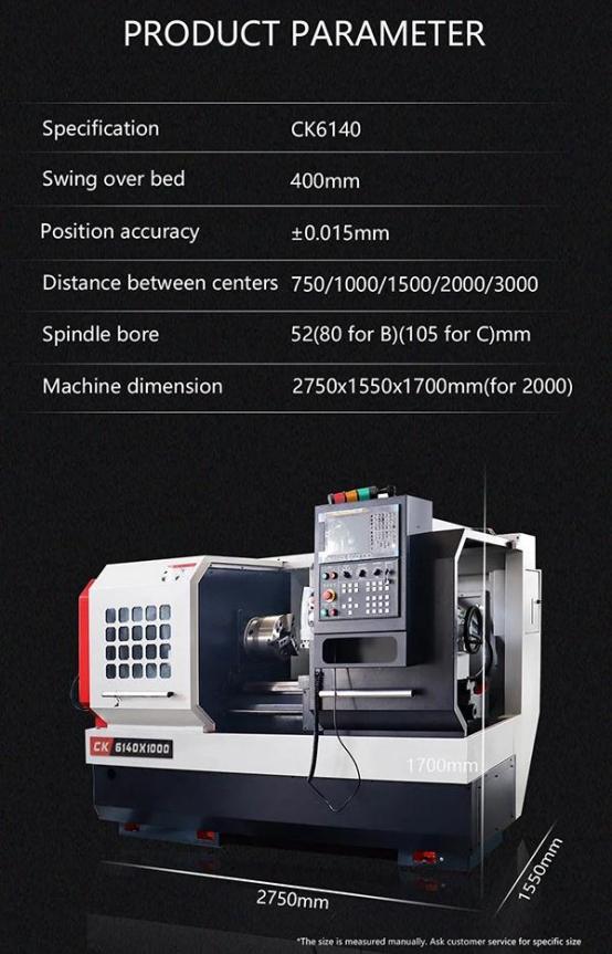 Customized High Quality Horizontal Lathe CK6140 Wheel Repair CNC Diamond Cutting Machine Alloy Wheel Repair Lathe
