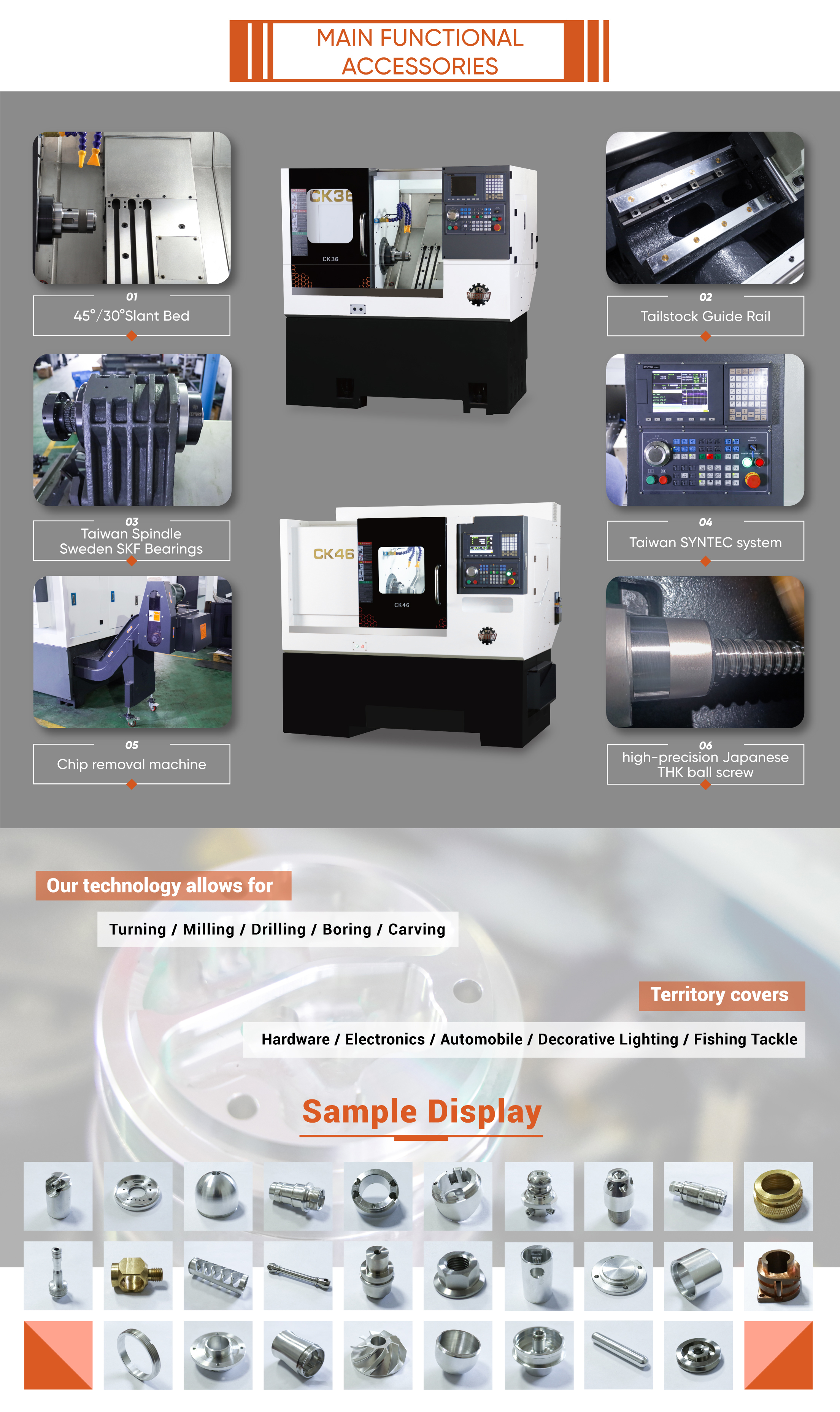 CK46DY8 Slant Bed Cnc Lathe Used Lathe Machine Mini Wood Lathe Machine 5-axis Turning Service for Metal Parts