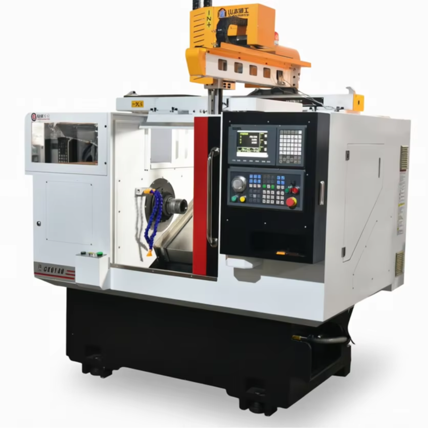 High Precision Slant Bed CNC Lathe Turning Center Gang Tool Parallel Lathe Fully Automatic Robotic Arm High Efficiency