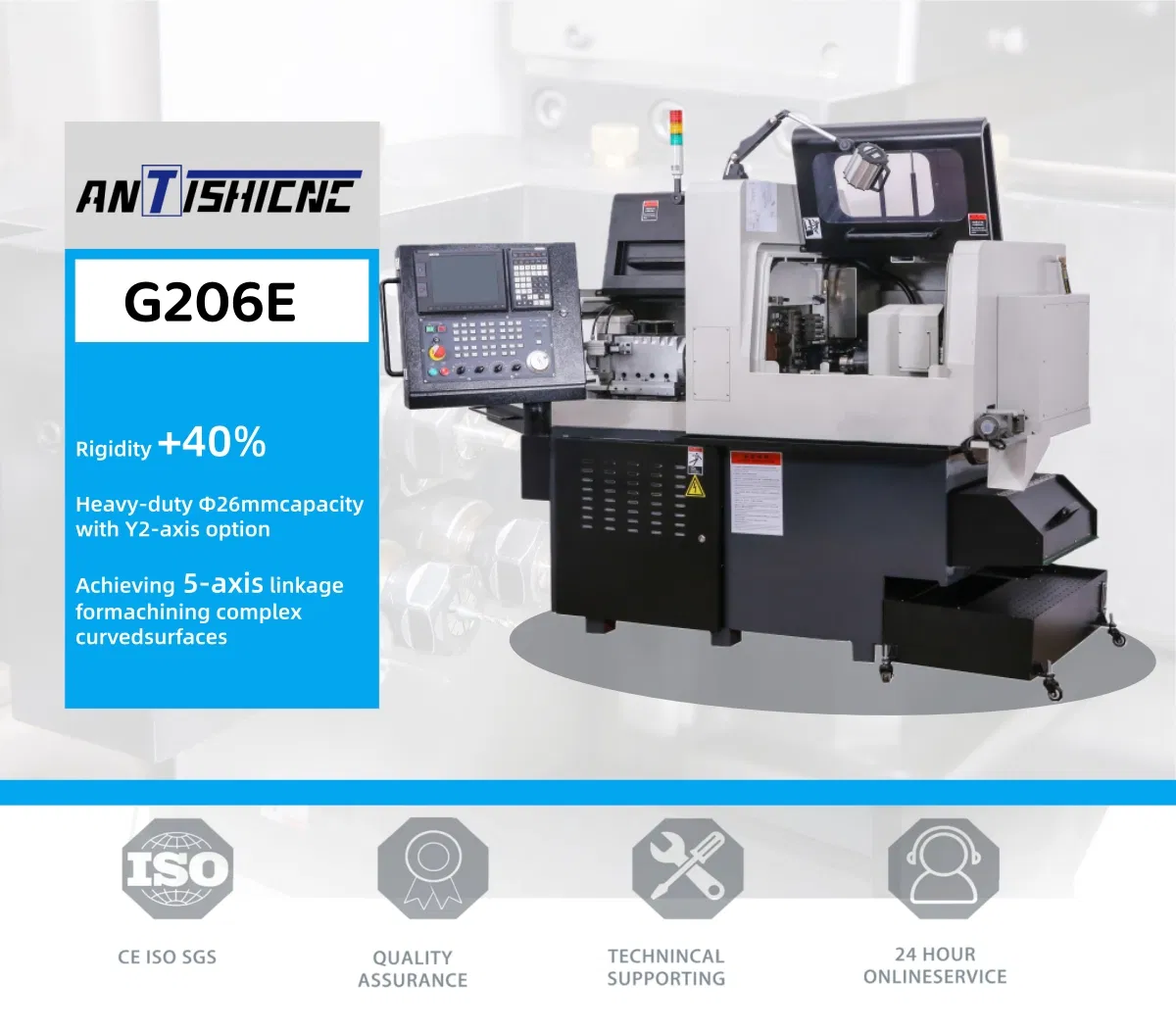 Swiss Type CNC Lathe for Precision Turning Milling Drilling