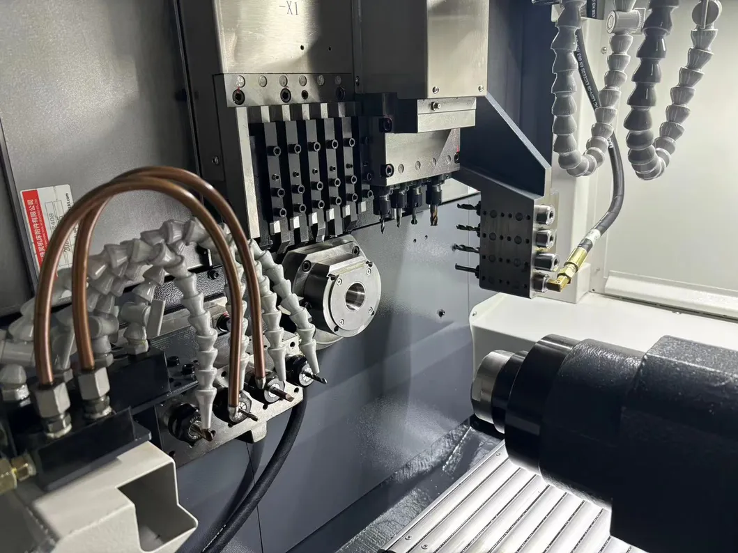High Precision Swiss Type Twin Spindle Automatic CNC Turning Lathe Machine Slm386-1