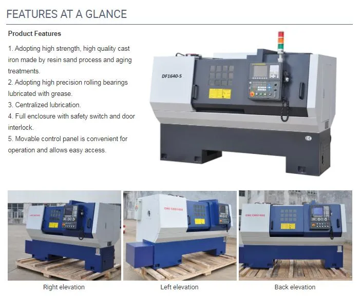 High Precision Swiss Type CNC Automatic Lathe with CE Ck6140s/1000