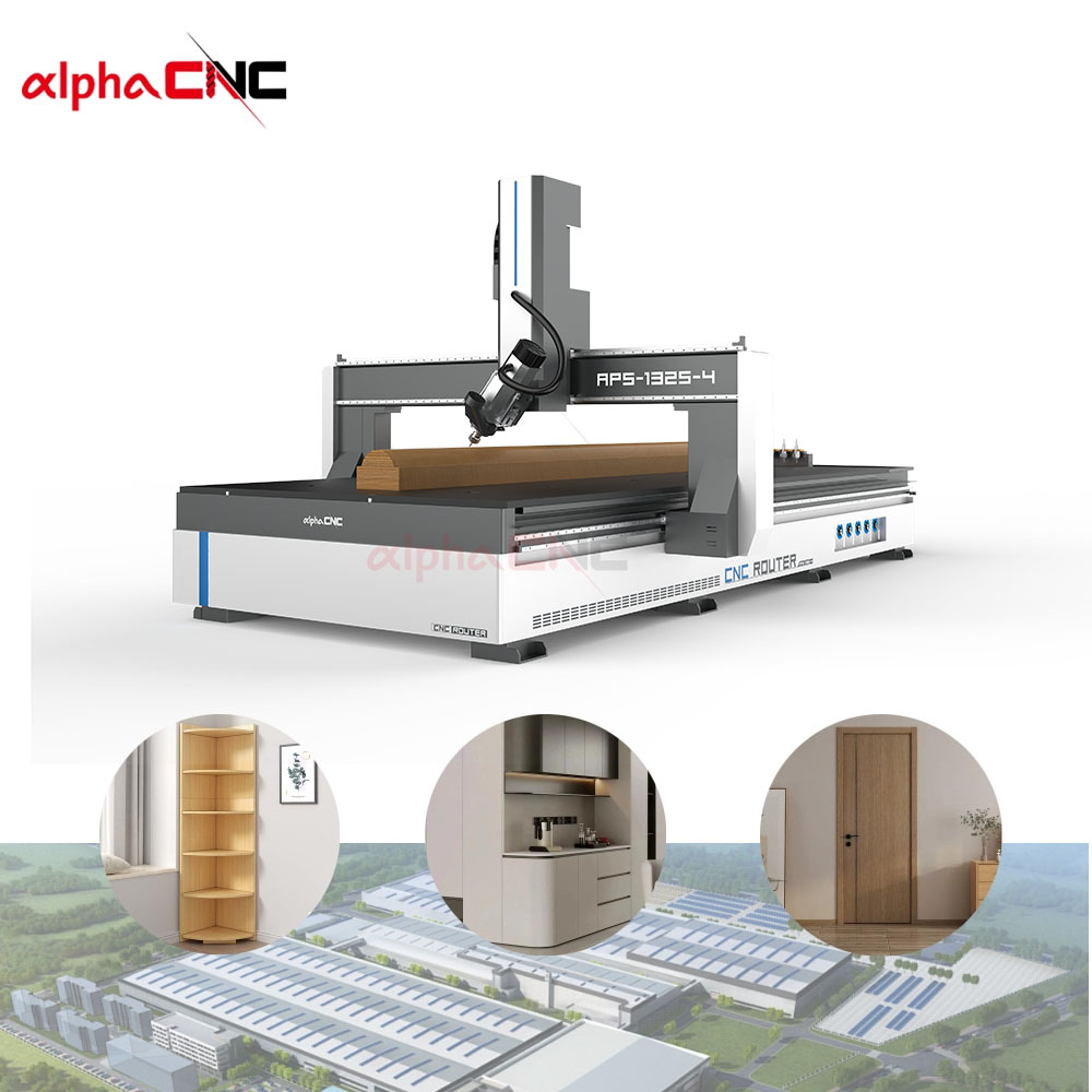 Alpha CNC Router 4 Axis ATC Wood Working CNC Milling Machine High Speed 3D Carving 4axis ATC CNC Router For Furniture