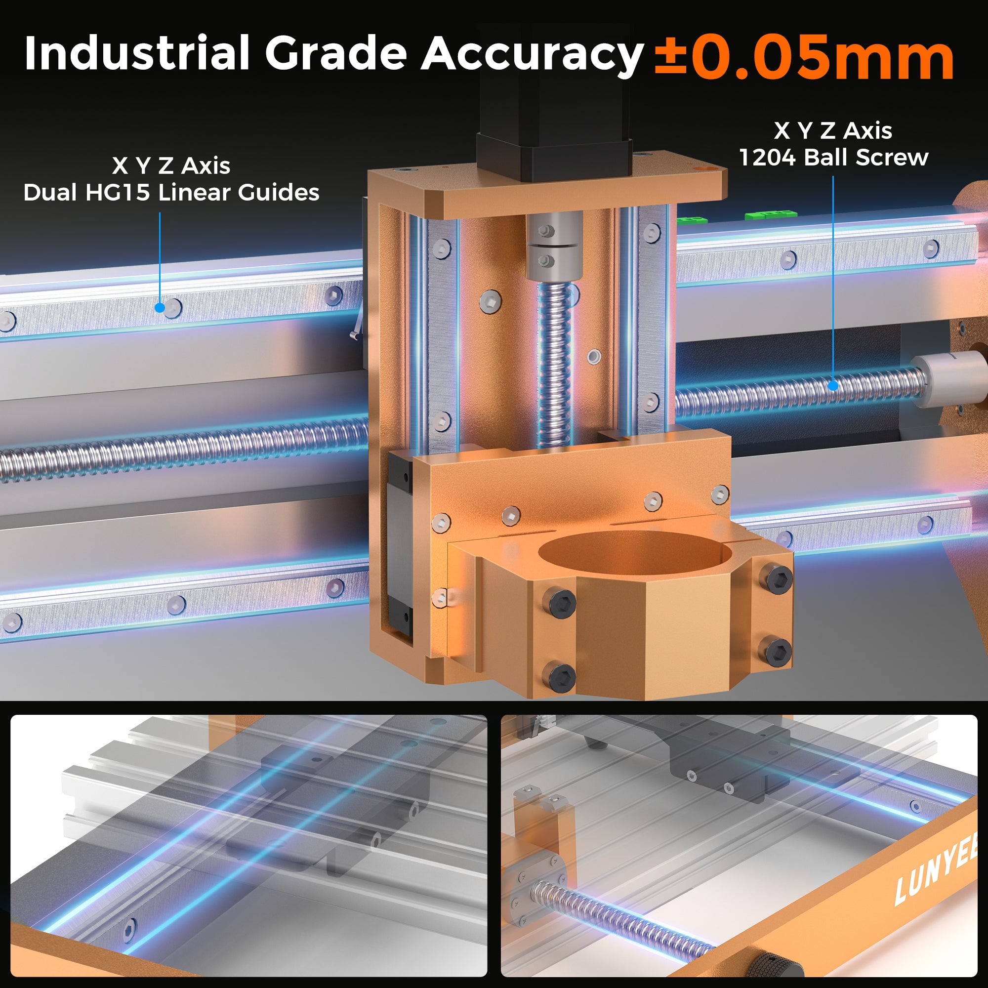 LUNYEE 3020 Nova Desktop CNC Router with 710W Trim Router Spindle for Wood Acrylic Aluminum Engraving and Milling