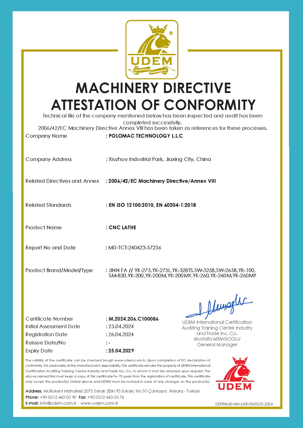 Certificate document