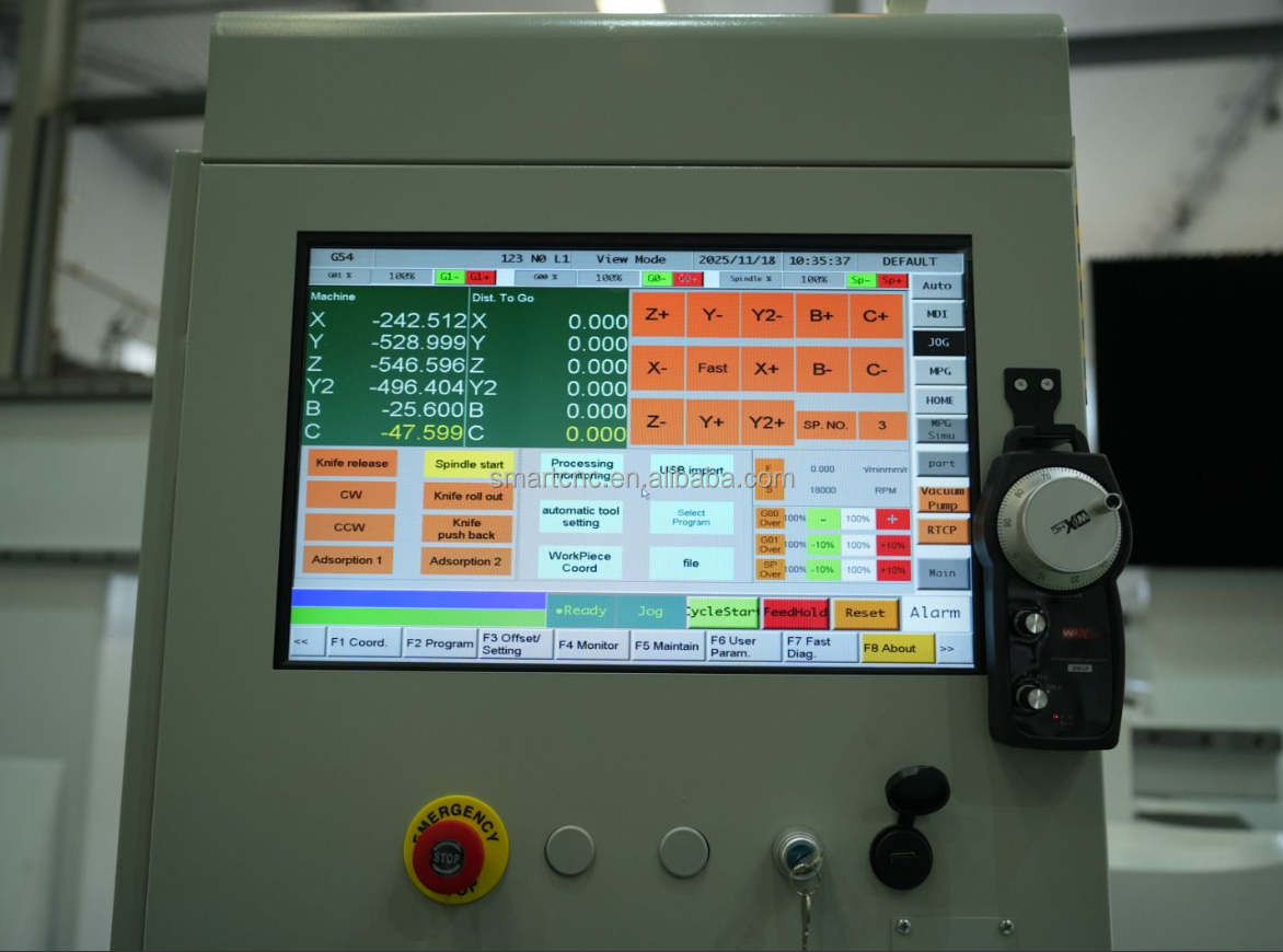 Automatic tools changer spindle with 5 axis head