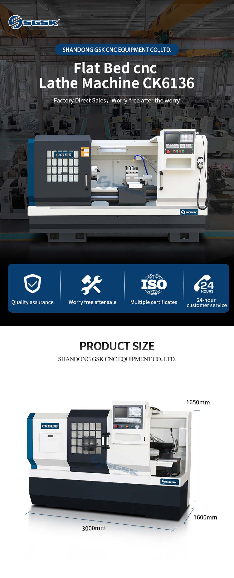 Horizontal CNC Lathe Ck6140 Products Description
