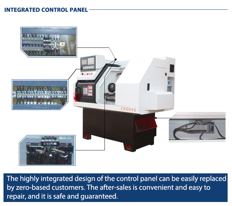 CK0640 Flat Bed Metal Machining Horizontal Standard Gang Cutter CNC Lathe Machine