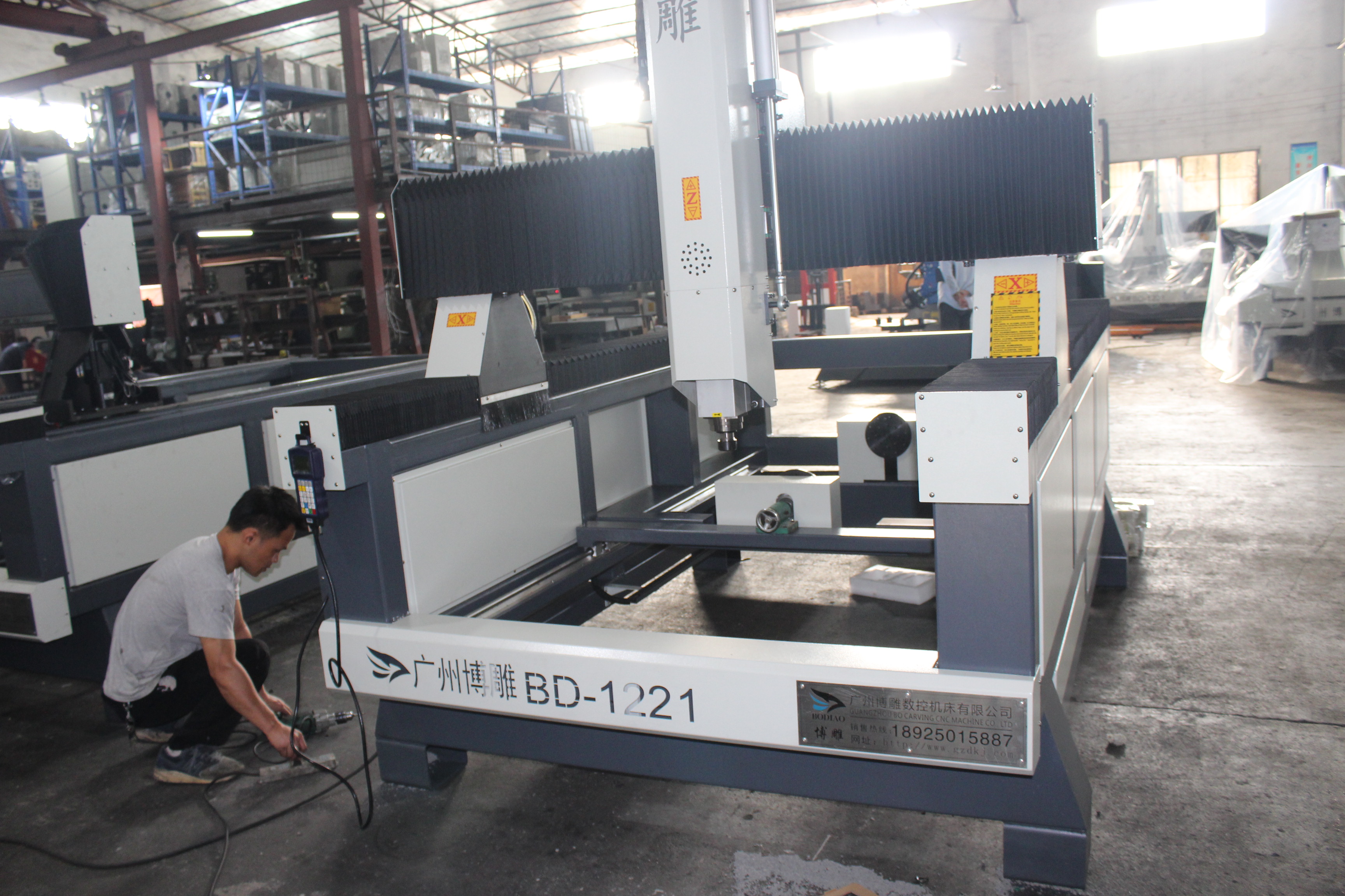 BD-1221 Large 4-Axis Gantry CNC Foam Engraving Milling Machine High Precision High-Speed Syntec Control Heavy Duty Single