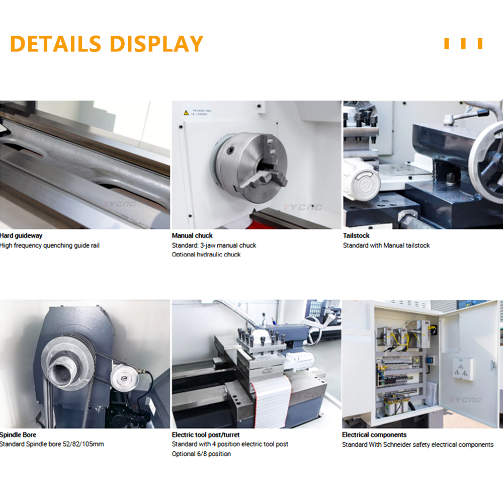 CK6140 High-Accuracy Flat Bed CNC Lathe 52mm Spindle Hole GSK Horizontal CNC Turning Machine