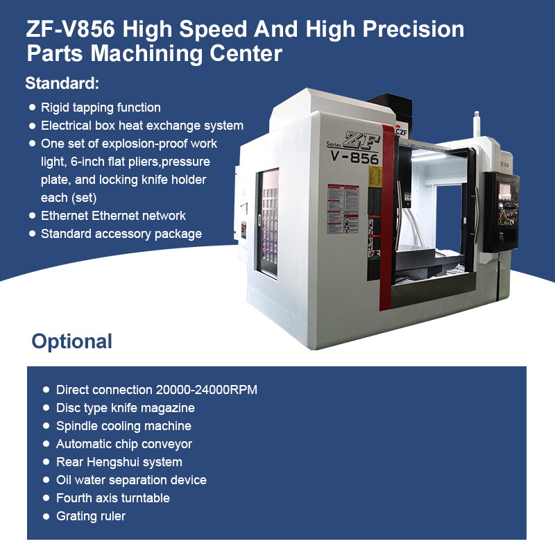 VMC856 CNC Vertical Machining Center with Single Spindle BT40 Automatic Fanuc Control System for Automotive Parts