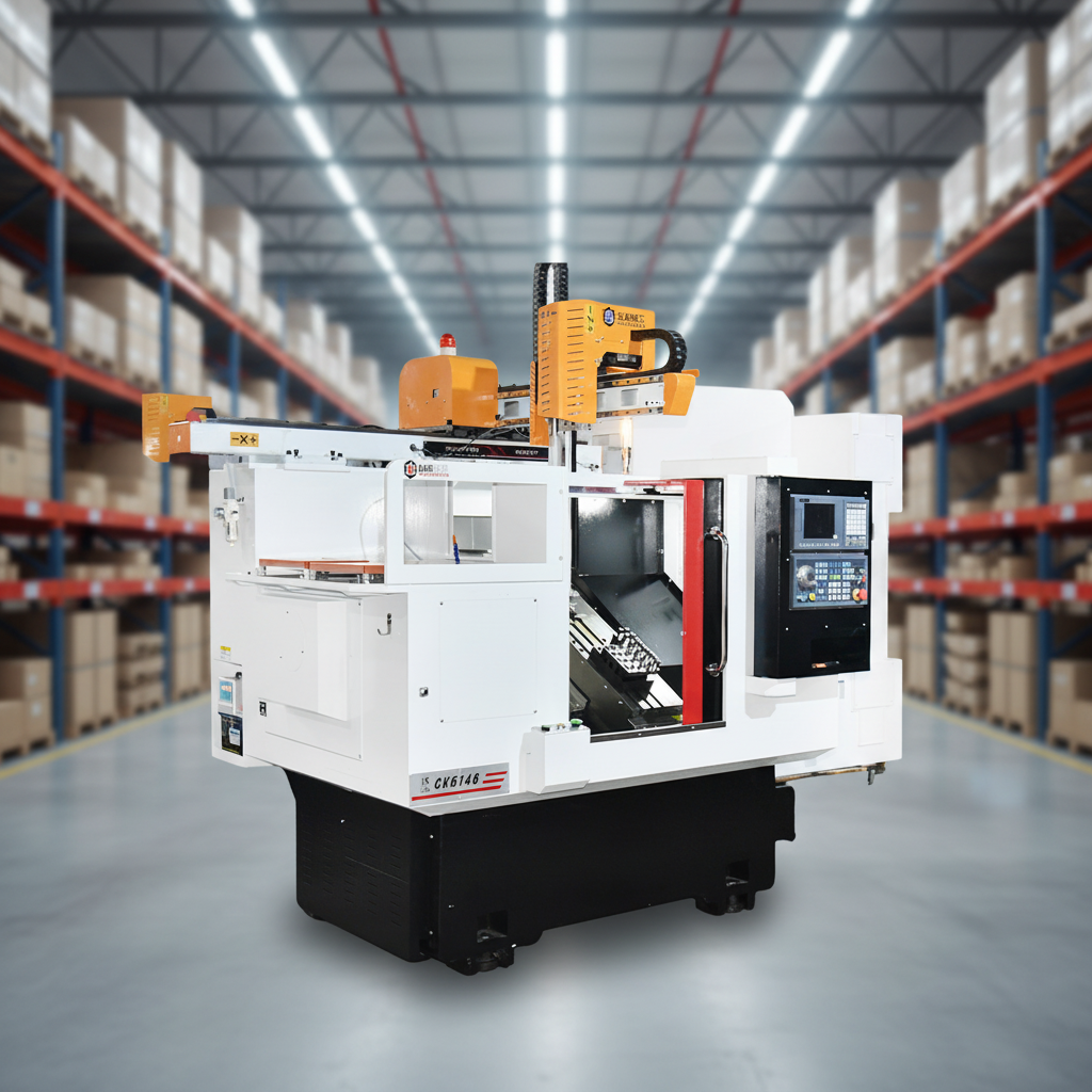 High Precision Slant Bed CNC Lathe Turning Center Gang Tool Parallel Lathe Fully Automatic Robotic Arm High Efficiency
