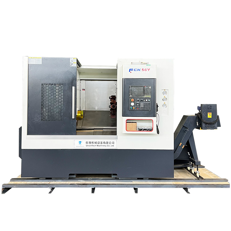 High Precision 3 Axis Torno CNC Lathe Machine Slant Bed Metal Horizontal Benchtop 6 Inch Tck56Y 12 Stations CNC Turret KND