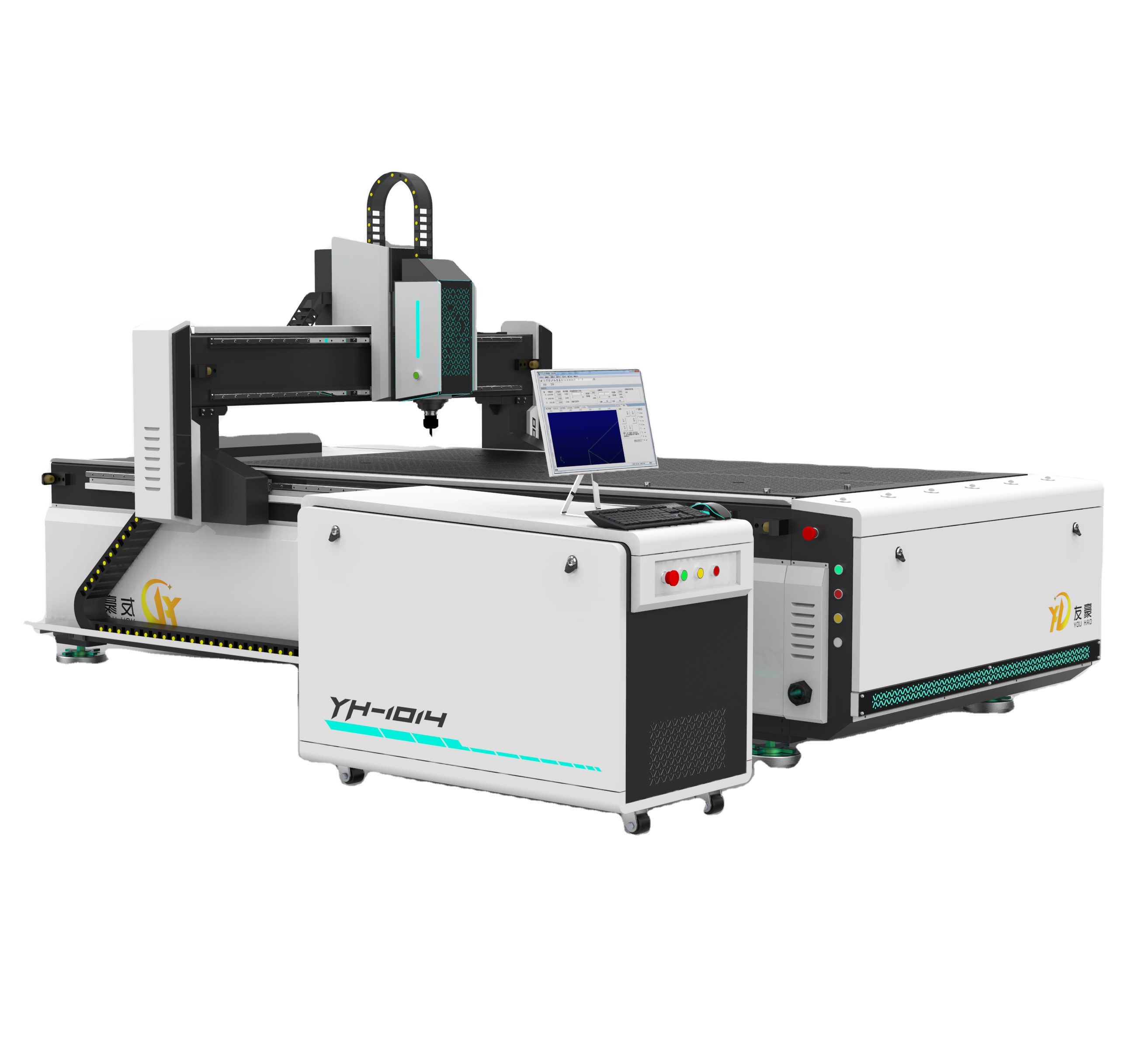YOUHAO 3 Axis Desktop CNC Router ATC Machine with Stepper/Servo Motor Vacuum Table High Rigidity 3.2kw Spindle for MDF Cutting