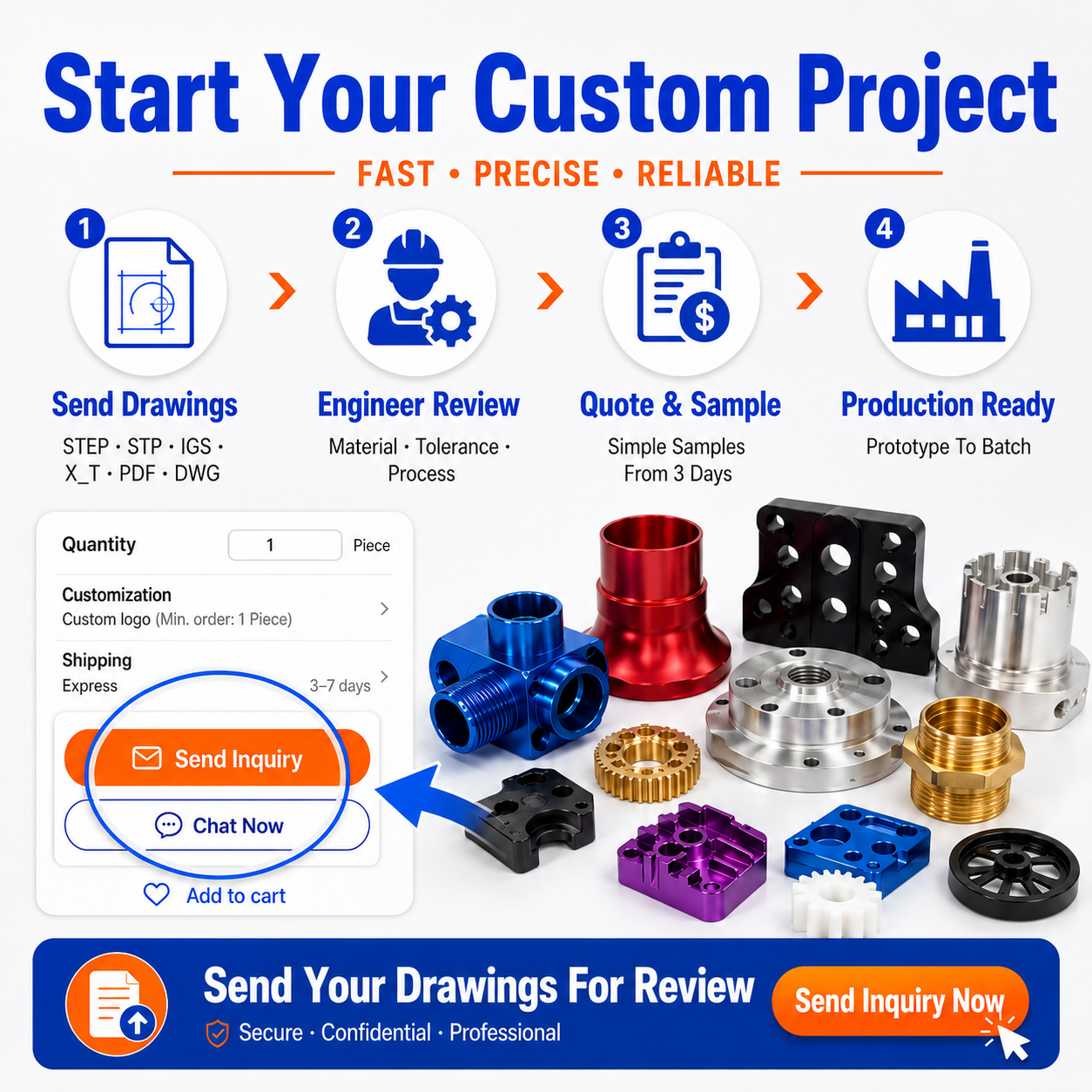 5 Axis CNC Machining Services Custom Stainless Steel Brass Titanium Aluminum Parts Milling Turning Lathe Processing