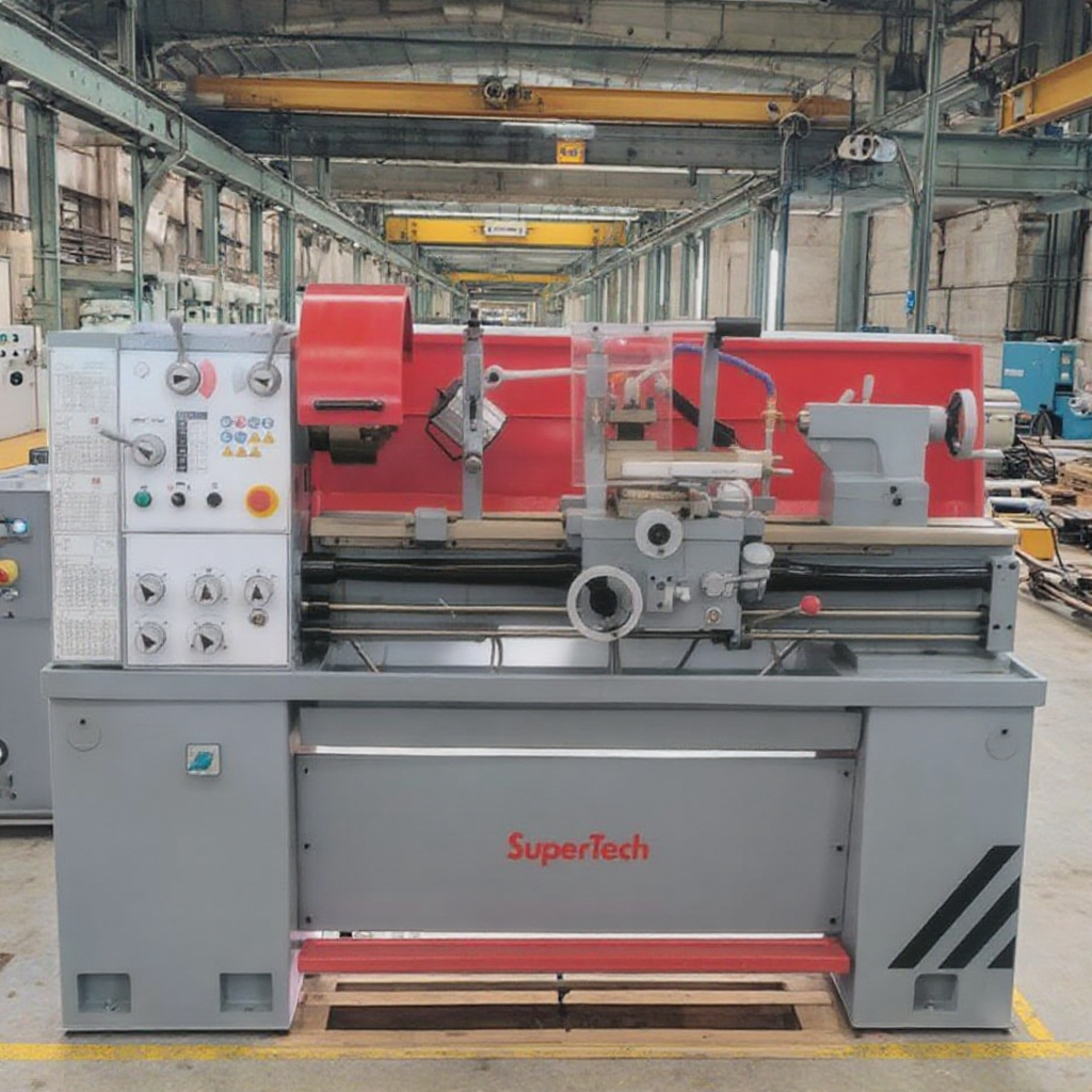 SuperTech CD6241/1000 Digital Multifunctional Horizontal Manual Lathe Used Condition Medium Duty Metal Processing Benchtop Model